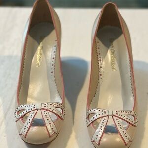 Sarah Chofakian Block Heels with Bow Detail